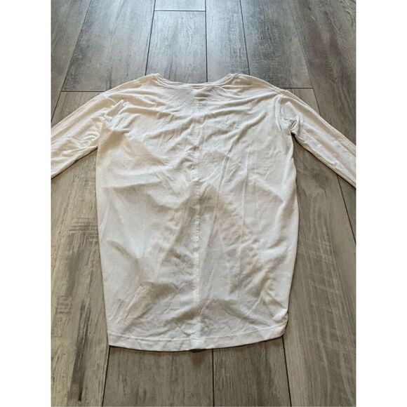 Athleta women's bright white oversized Crossover Ruched athletic Top size small - Picture 8 of 11